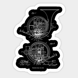 French Horn Player Gift Patent 1914 Sticker